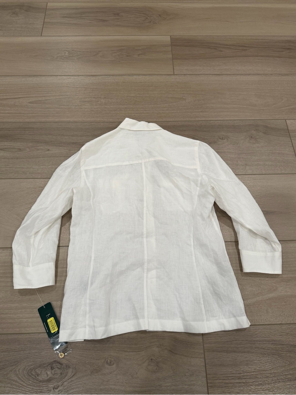 Lauren Ralph Lauren Shirt Size M Linen Tunic Nautical Gold Anchor Buttons - Picture 8 of 9